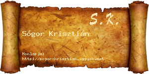 Sógor Krisztián névjegykártya